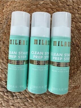 3 Milani Clean Start Prep Step Hypochlorous Acid Facial Mist, 2.03 fl oz